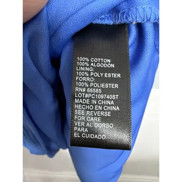 Perceptions Woman, Size 2X, Cornflower Blue Gauze Tiered Dress, Relaxed, Flowy - Picture 2 of 6